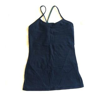 Lululemon top Navy blue with teal stitching